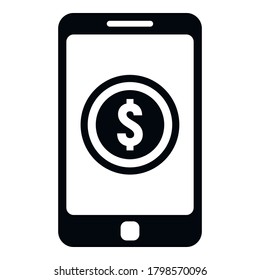 Dollar phone digital wallet icon. Simple illustration of dollar phone digital wallet vector icon for web design isolated on white background