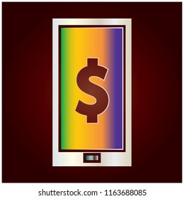 dollar in phone is technology vector