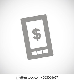 Dollar phone web black icon on a white background. Vector symbol