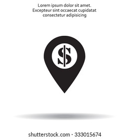 dollar pin icon