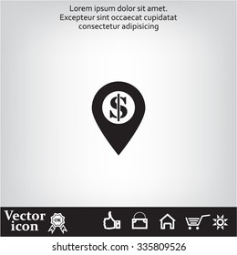 dollar pin icon
