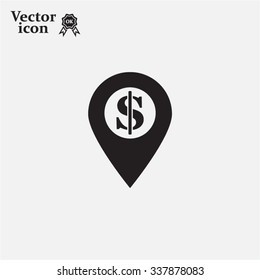 dollar pin icon