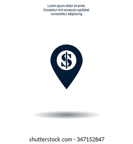 dollar pin icon