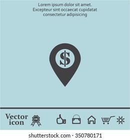 dollar pin icon
