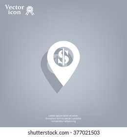 dollar pin icon
