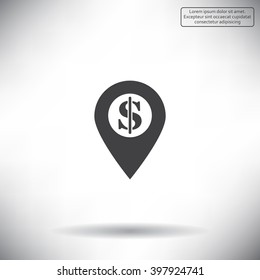 dollar pin icon