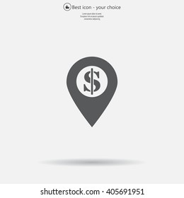 dollar pin icon
