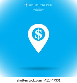 dollar pin icon