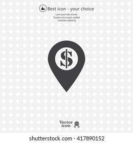 dollar pin icon