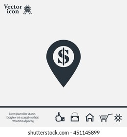 dollar pin icon