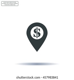 dollar pin icon