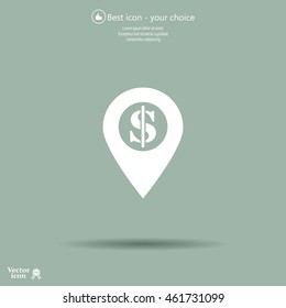 dollar pin icon