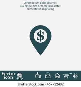 dollar pin icon