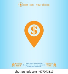 dollar pin icon