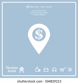 dollar pin icon