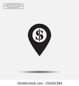 dollar pin icon