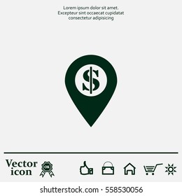 dollar pin icon