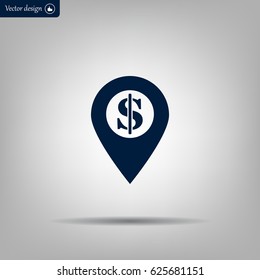 dollar pin icon
