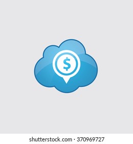 dollar pin icon, on white background