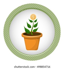 Dollar plant colorful icon