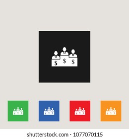 dollar podium icon, stock vector illustration, EPS10. 