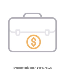 dollar portfolio colour line vector icon
