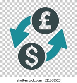 Dollar Pound Exchange icon. Vector pictogram style is a flat symbol, color, chess transparent background. Designed for software and web interface toolbars and menus.