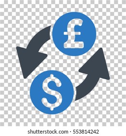 Dollar Pound Exchange icon. Vector pictograph style is a flat symbol, color, chess transparent background. Designed for software and web interface toolbars and menus.
