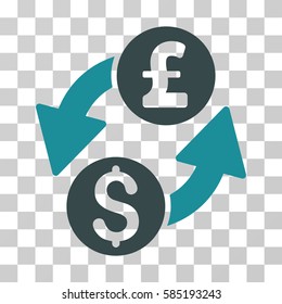 Dollar Pound Exchange icon. Vector illustration style is flat iconic bicolor symbol, soft blue colors, transparent background. Designed for web and software interfaces.