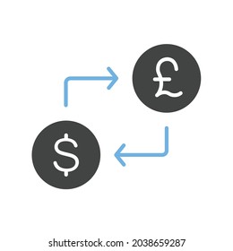Dollar to Pound icon vector image. Can also be used for Business Startup. Suitable for mobile apps, web apps and print media.