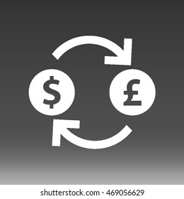 Dollar to Pound Money Convert Exchange Vector Icon Illustration
