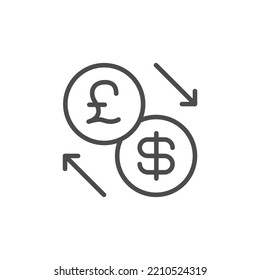 Dollar, pound, money exchange icon. Simple Vector graphics.