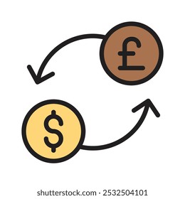 Dollar and pound money shows a dollar exchange vector icon now easy to download
