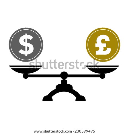 Dollar and pound scales, vector illustration