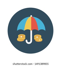 dollar protection glyph flat vector icon