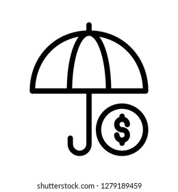 dollar protection line icon