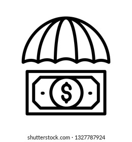 dollar protection line icon