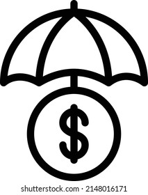 protección en dólares Ilustración vectorial en un fondo transparente.Símbolos de calidad premium.Vector de línea delgada   para el diseño gráfico y de concepto.