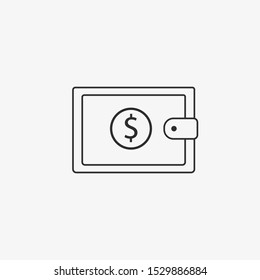 Dollar, purse, wallet icon. Vector illustration, flat design.
