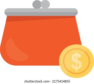 dollar purse woman concept illustration bank currency 