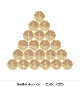 Dollar pyramid clip art vector illustration isolated