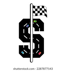 Dollar Race Patch V63 Patch Streetwear, Urban Design White and Black Colors Patch Commercial Use