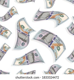 Dollar rain. Vector money background. Dollar pattern. American money sign. Business concept. Cash 