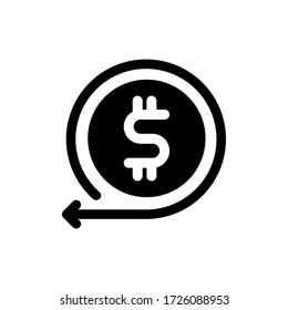 Dollar rate glyph icon design vector. Money exchange illustration. Dollar currency sign. Editable black stroke.