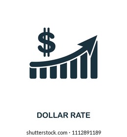 Dollar Rate Increase Graphic icon. Mobile apps, printing and more usage. Simple element sing. Monochrome Dollar Rate Increase Graphic icon illustration.
