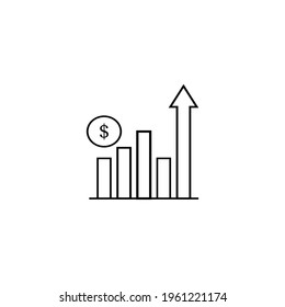 Dollar Rate Increase Graphic icon. Mobile apps, printing and more usage. Simple element sing. Monochrome Dollar Rate Increase Graphic icon illustration