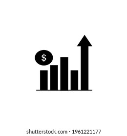 Dollar Rate Increase Graphic icon. Mobile apps, printing and more usage. Simple element sing. Monochrome Dollar Rate Increase Graphic icon illustration