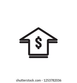 dollar rate increase icon. Money symbol with stretching arrow up. rising prices. Business cost sale icon. cash salary increase. investment growth. vector illustration