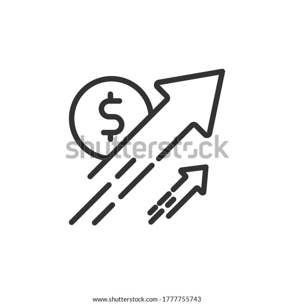 Dollar Rate Increase Icon Money Symbol Stock Vector (Royalty Free ...