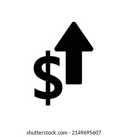 dollar rate increase icon up dollar  sign